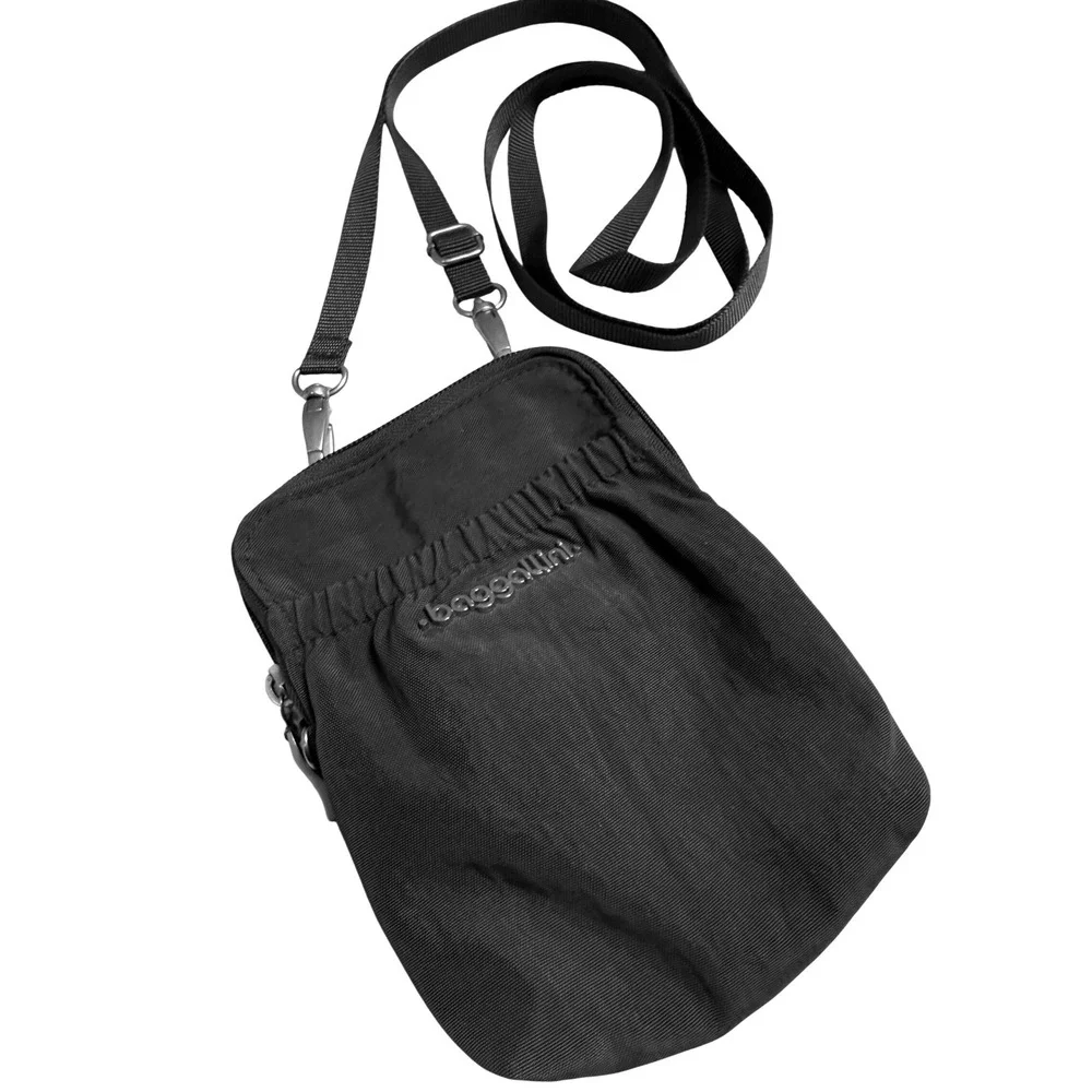 Baggallini Bryant Pouch Crossbody Travel Bag Womens‎ Small Gray EUC RFID Nylon